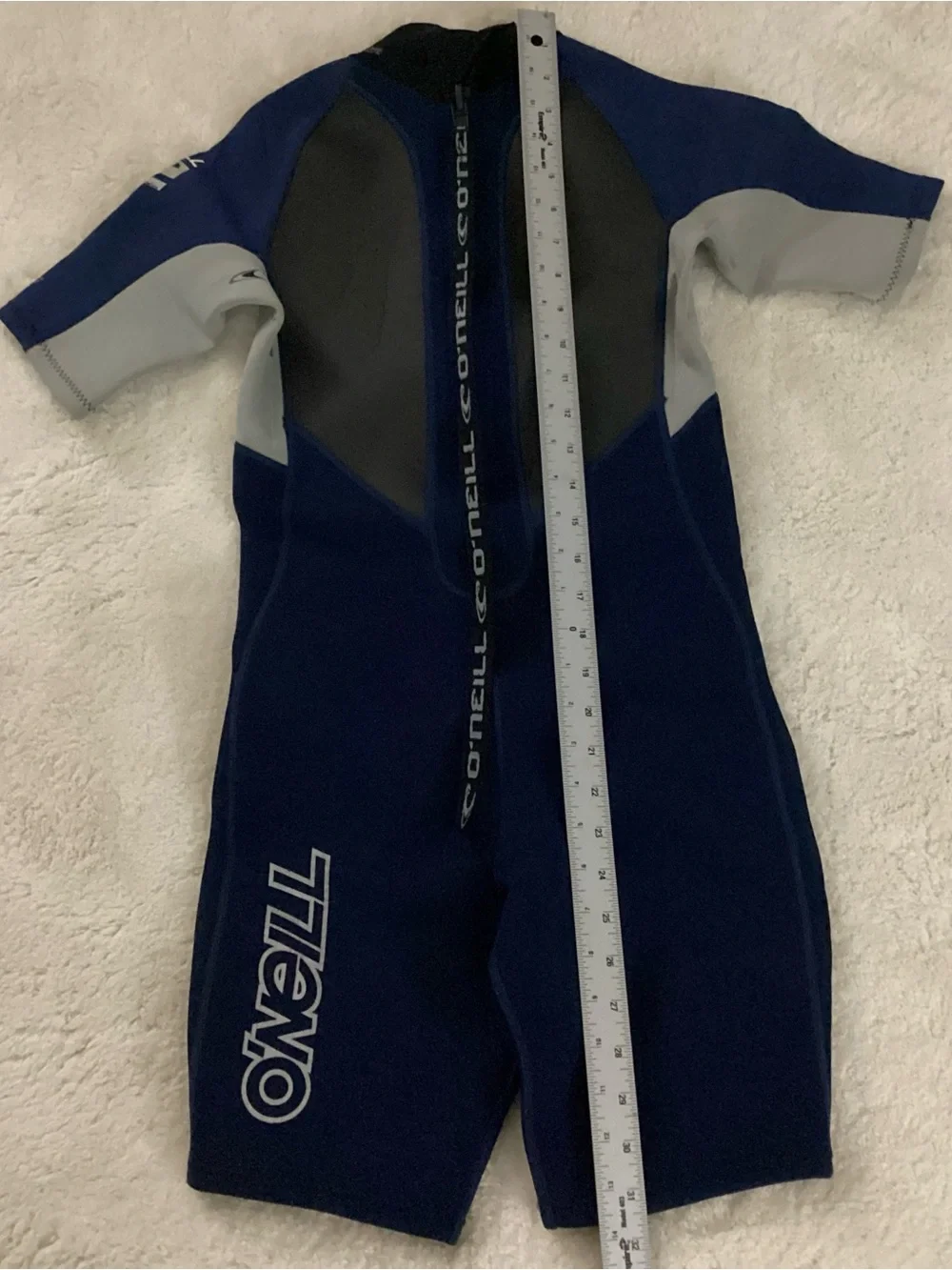 O'Neill Ladies Navy & Gray Short-Sleeve One-Piece Wetsuit